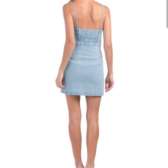 🌟3 For $15 SALE🌟ZARA Denim Spaghetti Strap Mini Jumper Dress - Picture 2 of 7